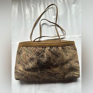 Vintage Elegant Tan and Brown Women's Bag